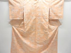 未使用品　枝葉模様織り出し手織り紬着物